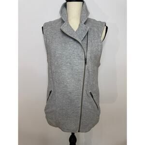 Anthropologie Saturday Sunday Gray Moto Vest Size L Cotton Quilted